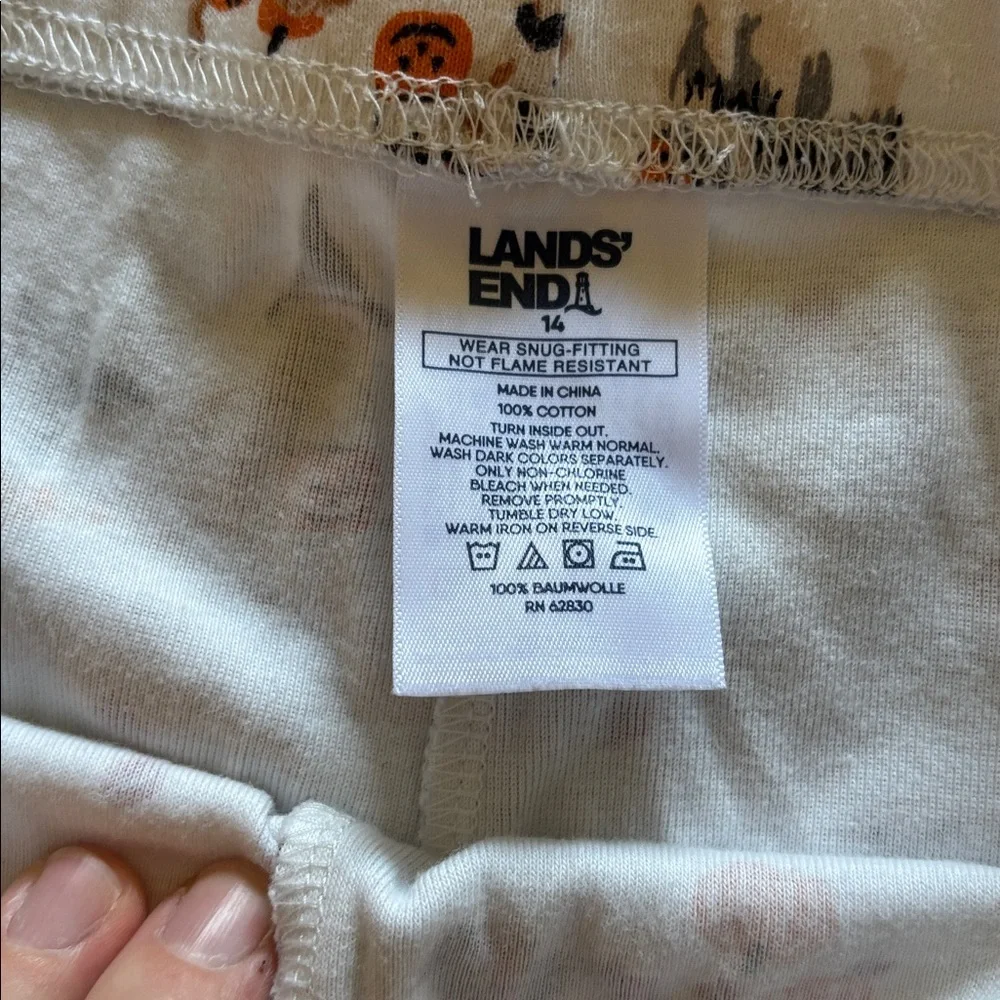Lands End Halloween Dogs Kids Pajama Bottom, Size 14
